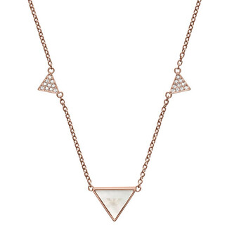 阿玛尼(emporio armani) 女士玫瑰金水钻珍珠贝母项链 egs2368221 42