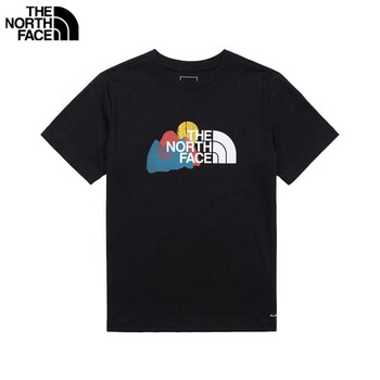 北面（The North Face）新款户外运动百搭休闲女短袖T恤NF0A8GW4JK31 黑色 S 90-110斤
