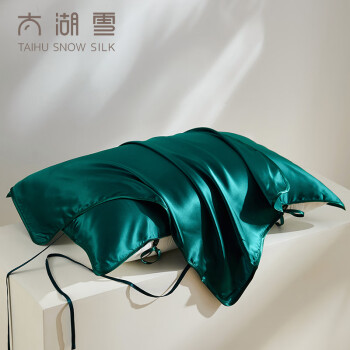 太湖雪 床品家纺 真丝枕巾 100%桑蚕丝绸单面枕巾 单个装 湖畔探春 48*74cm