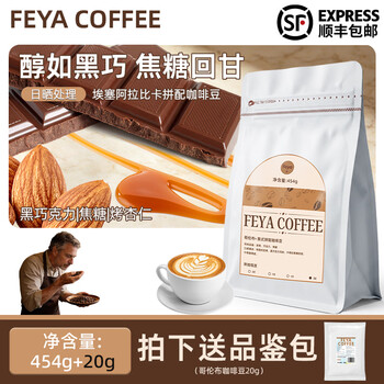Feya哥伦布意式咖啡豆深烘拼配现磨美式黑咖啡精品商用豆埃塞俄比亚 意式拼配咖啡豆454g 深度烘焙（醇香浓郁）
