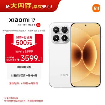 小米（MI）小米 17 第五代 骁龙 8 至尊版 光影猎人  7000mAh 白色 12GB+256GB 5G手机