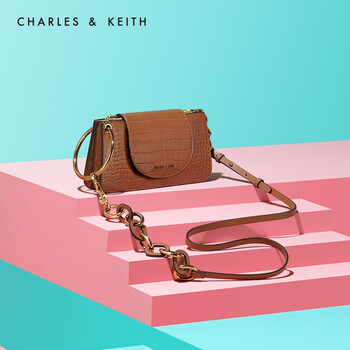Charles Keith长款钱包女ck6 金属圆环饰女士翻盖茶色tan Xs 图片价格品牌报价 京东