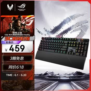 ROG 游侠2 RX  机械键盘 有线电竞游戏键盘 RGB背光 防水防尘键盘104键 黑色 RX红轴 FPS/lpl键盘