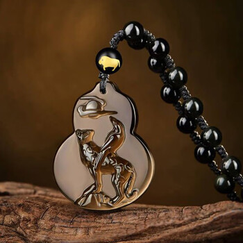 易明居黑曜石十二生肖吊坠男女兔年本命年葫芦本命佛项链生日礼物送