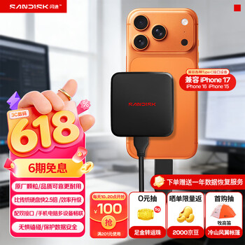 闪迪（SanDisk）ELE 2TB 移动固态硬盘（PSSD）新元素 type-c接口 小巧便携手机直连笔记本两用外接 办公存储西数