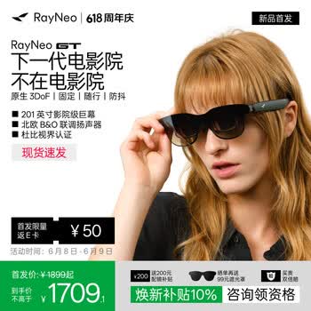 雷鸟【新品现货首发|蒋奇明同款】 旗舰AR智能眼镜 原生3DoF 高清观影 XR设备 非vr ai 雷鸟GT眼镜