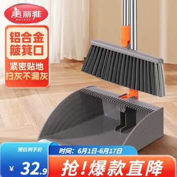 美丽雅铝合金口扫把套装 扫地扫帚簸箕两件套笤帚家用家居垃圾铲套扫 梳齿簸箕【套装】 1个