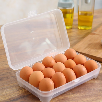 【1/4个装】厨房15格鸡蛋收纳盒多层鸡蛋盒装蛋盒用鸡蛋保鲜盒 一个装