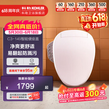 科勒（KOHLER）智能马桶盖智能坐便盖加热冲洗马桶座圈清舒宝 速热全功能18649T 年度爆款【即热明星款】有暖风-除臭K-18649T