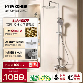 科勒（KOHLER） 淋浴一体式花洒淋雨器简易明装浴室沐浴套装顶喷手持喷头77365 新品惊爆价|升级250顶喷|芙芮凌常规款