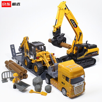 钢力威合金工程车摄影素材钢力威合金多功能工程车儿童惯性耐摔双头