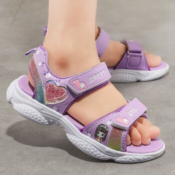 女童凉鞋2021夏季洋气公主鞋网红女孩子软底平底中大童儿童凉鞋女22年