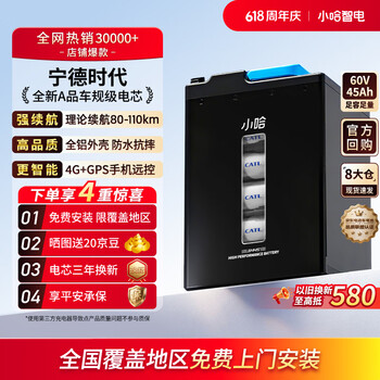 小哈电动车锂电池60V45Ah 电瓶车电池 雅迪爱玛台铃电池