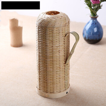 手工竹编热水瓶暖壶复古暖瓶开水瓶老式暖水瓶竹制外壳茶壶家用 2升黄