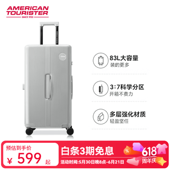 美旅（AMERICAN TOURISTER）新款上新时尚大容量拉杆箱登机箱密码锁密码箱NA9*001 灰白色 NA9*08001 26英寸