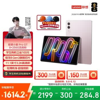 联想（Lenovo）小新PadPro GT 11.1英寸办公学习游戏AI平板电脑3.2K超清大屏骁龙8Gen3国家补贴教育优惠8+256粉
