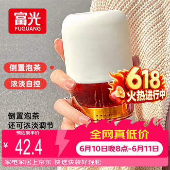 FGA富光玻璃杯女胶囊泡茶杯便携高颜值办公室学生茶水分离杯子360ML