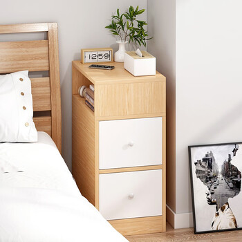 古达床头柜简约现代卧室床边柜家用超窄迷你收纳柜简易床头置物架双抽