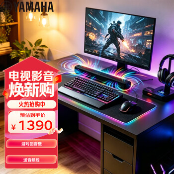 雅马哈（Yamaha）回音壁音响SR-C20A 蓝牙电脑音响条形音箱客厅影音电视虚拟5.1声道环绕游戏音箱黑色