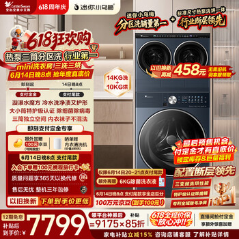 小天鹅（LittleSwan）【价保618】迷你小乌梅 家庭mini洗衣房 热泵洗烘三筒洗衣机 TDH12K200 分区三桶全自动 内衣洗