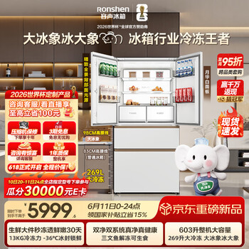 容声大冰象603L法式多门冰箱2026新款大容量双净双系统超薄嵌入式新一级能效国家补贴BCD-603Q50FZLBJ