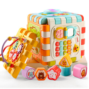 育儿宝婴儿玩具六面盒一岁半两岁宝宝0 1岁男孩女孩婴幼儿童周岁礼物积木六面鼓 配电池 图片价格品牌报价 京东