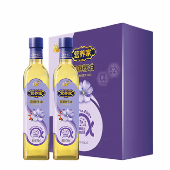 福临门食用油 营养家亚麻籽油（礼盒装）750ml*2 十二星座瓶 中粮出品