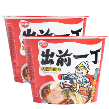 NISSIN 日清食品 日清（NISSIN） 出前一丁 方便面拉面 醇香麻油风味 碗面 100g*2碗