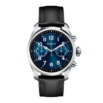 万宝龙(montblanc)【年货节】  summit 2系列智能腕表男表 黑皮白盘