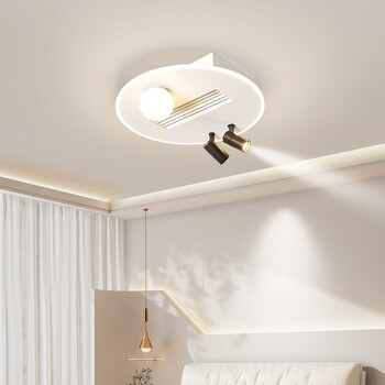 黑控全光谱护眼卧室吸顶灯双风轮无叶风扇灯餐厅隐形静音吊扇灯 全