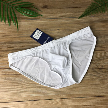 买男士三角内裤无痕u凸冰丝青年低腰夏季性感透明透气jj 白色 xxl