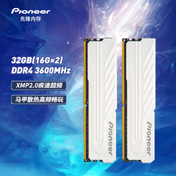 先锋(Pioneer) 32GB(16G×2)套装 DDR4 3600 台式机内存 冰锋系列