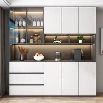 工匠行餐边柜高柜一体靠墙现代简约轻奢客厅餐厅家用茶水酒柜收纳储物