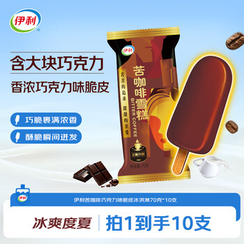 伊利苦咖啡雪糕巧克力味脆皮冰淇淋70克* 10支装