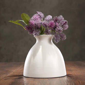 白色花瓶摆件客厅插花创意家居餐桌小装饰品y 黑白花瓶a 图上仿真花
