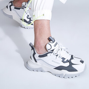 discovery 男鞋探索频道老爹鞋情侣款户外运动鞋子防滑增高徒步鞋