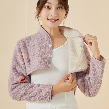 希柔秋冬护肩颈椎坎肩女月子服护背房睡觉保暖披肩衣加厚防寒长袖