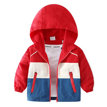 韩版连帽儿童风衣外套薄款宝宝防风衣2018秋装新款童装男童拉链衫