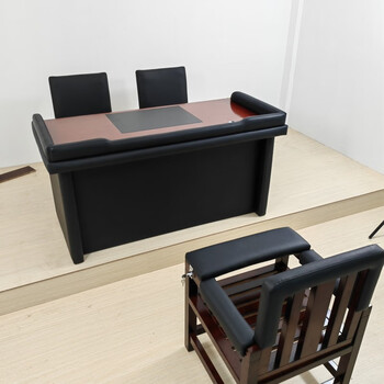 时耀(shiyao)询问桌现货软包办公桌防撞桌子询问室桌椅谈话室家具软包