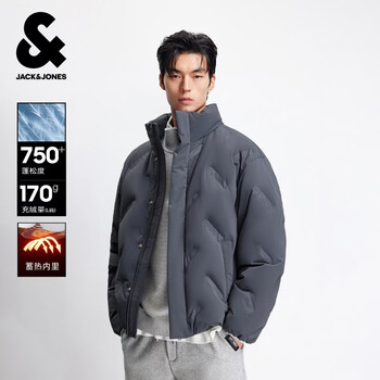 杰克·琼斯（JACK&JONES）冬季男装潮流休闲宽松羽绒服合集 226112053珍珠黑 M （175）