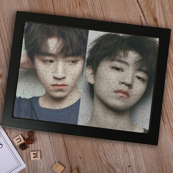 拼图成人tfboys王俊凯王源易烊千玺120片木质拼图框架装饰玩具tf01