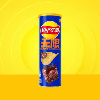 乐事（Lay's）薯片休闲零食膨化食品 135/104/90克经典原味零食 多种混合口味 无限吮指红烧肉味104克