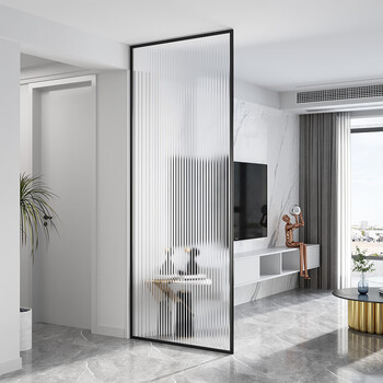 2022新 款现代轻奢艺术玻璃屏风隔断客厅入户遮挡玄关装饰卧室家装