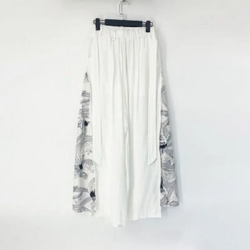 佐名仕道袍套装夏季中式男装男生唐装中国风汉服古风衣服古装服装 白色群鹤裤子 3XL（建议150斤到170斤左右）