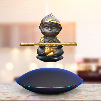 蜘蛛侠旋转展示台钢铁侠创意礼物玩具diy展示架 磁悬浮孙悟空-静思