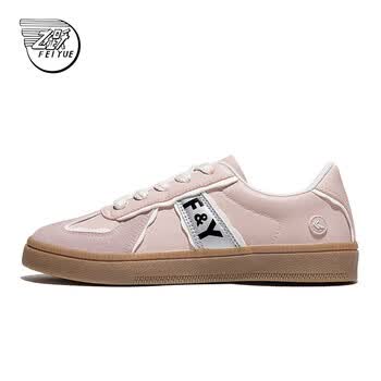 飞跃（Feiyue）官方德训鞋情侣款鞋秋季时尚复古拼接休闲鞋子街头风潮流运动板鞋 粉红色 35