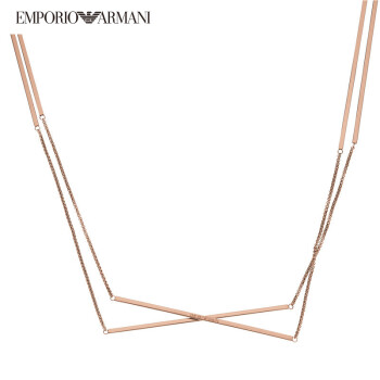 阿玛尼（EmporioArmani） 女士项链 玫瑰金女士简约条形双层叠戴项链 送女友礼物 EGS2346221 玫瑰金色