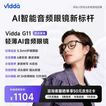 Vidda【开学季】海信 G11 AI音频眼镜 波士顿圆框 智能翻译+录音转写+会议助手