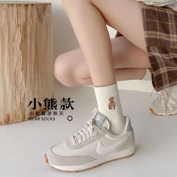 Gryffon5双装 女生中筒袜可爱小熊休闲百搭潮流ins甜美女长袜 混色五双装 小熊暖色中筒