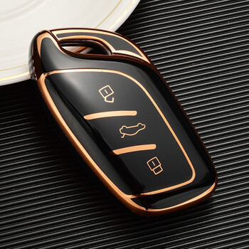 荣威i5汽车钥匙套 19-21款i5专用钥匙包遥控器保护壳扣 a款【炫酷黑】
